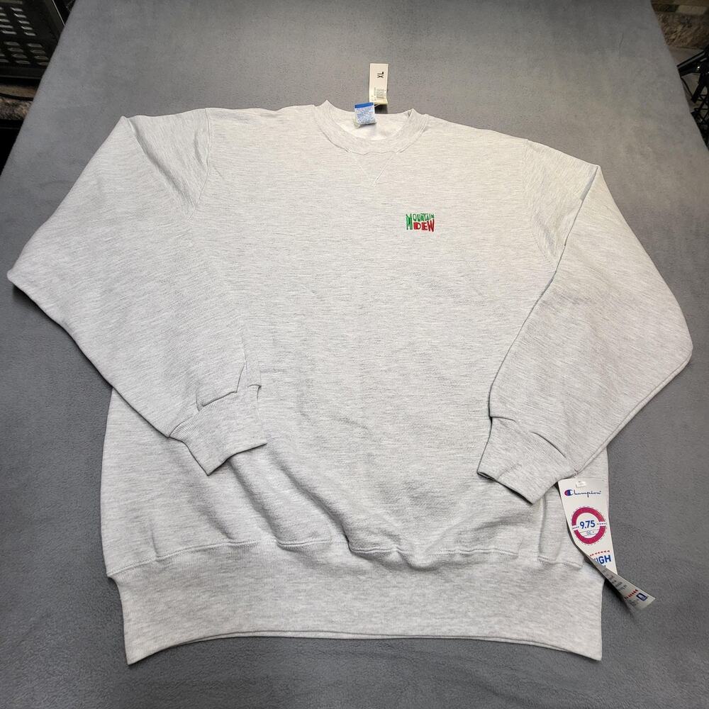 Vintage‎ Champion Mountain Dew Sweatshirt Mens XL Crewneck USA Embroidered 90s
